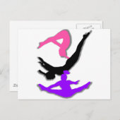 Trampoline gymnast briefkaart (Voorkant / Achterkant)