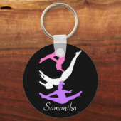 Trampoline gymnast gepersonaliseerde sleutelhanger (Voorkant)