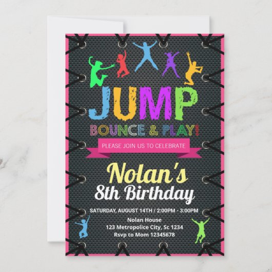 Trampoline Invitation Print Save The Date (Voorkant)