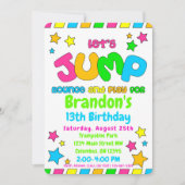 Trampoline Jump Park Party in neonkleuren Kaart (Voorkant)