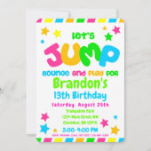 Trampoline Jump Park Party in neonkleuren Kaart (Voorkant)