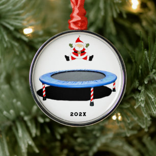 Trampoline kerst metalen ornament