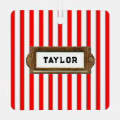 Trampoline kerstcadeau metalen ornament (Achterkant)