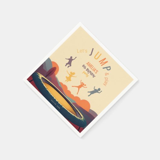 Trampoline Laten we springen en spelen Kids Verjaa Servet (Hoek)