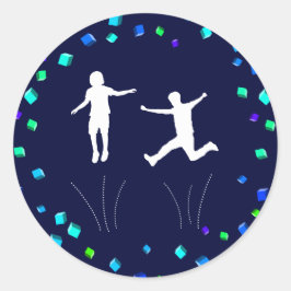 Trampoline of Bounce Party Cupcake Topper Ronde Sticker