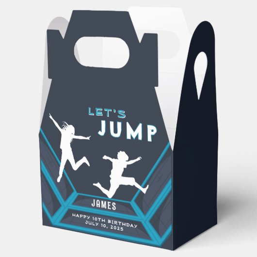 Trampoline Park Laten we springen Blue verjaardags Bedankdoosjes (Geopend)