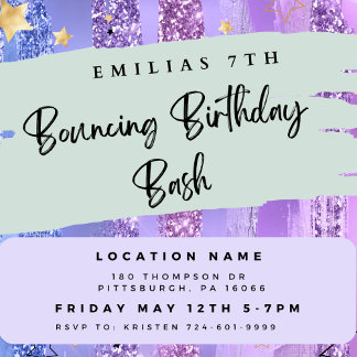 Trampoline park verjaardagsuitnodiging, binnenpart kaart