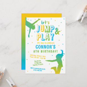 Trampoline Park voor booys Jump Birthday Party Kaart