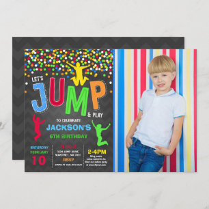 Trampoline Partij bij de uitnodigingen van de Jump