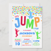 Trampoline Partij bij de uitnodigingen van de Jump (Voorkant)