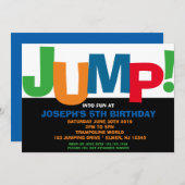 Trampoline party uitnodiging (Voorkant / Achterkant)