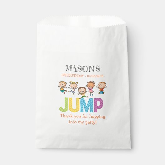 Trampoline Party Verjaardag Bedankzakje (Voorkant)