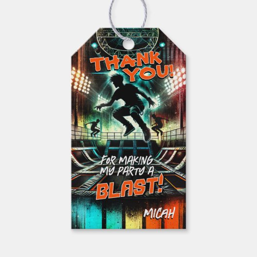 Trampoline Party voor Label Cadeaulabel (Voorkant)