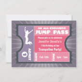 Trampoline rose et violet passe-passe Invitation (Devant)