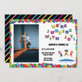 Trampoline springt sprinkhaan in Birthday Kaart (Voorkant / Achterkant)