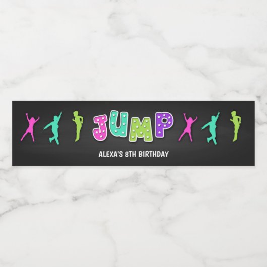 Trampoline Verjaardagsfeestje Waterfles Label Waterfles Etiket (Enkel label)