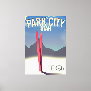 Tramposter van de skipposter van het park Utah Canvas Afdruk