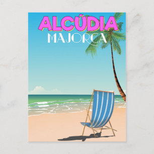 Tramposter van het strand van Alcúdia Majorca Briefkaart