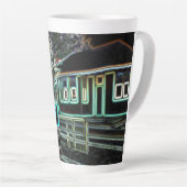 Tramway à la gare grande latte Mug (Angle droit)