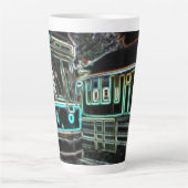Tramway à la gare grande latte Mug (Devant)