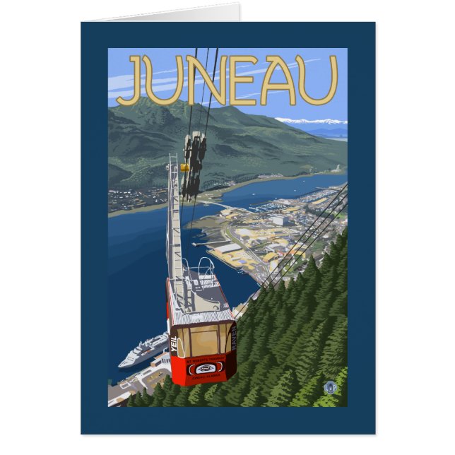 Tramway au-dessus de Juneau, Alaska Poster Vintage (Devant)