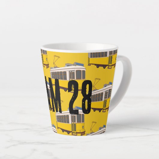 Tramway Lisbonne 28 Latte Mug (Angle droit)