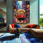 Tramway Pop Art City avec Neon Reflections<br><div class="desc">Promenez-vous dans l'énergie vibrante de la ville grâce à cet art pop audacieux doté d'un tramway rétro entouré de rues éclairées par des néons. Les couleurs et les reflets électrisants créent une composition dynamique et animée, parfaite pour les amateurs de pop art, de citadins et de déco moderne et colorée....</div>