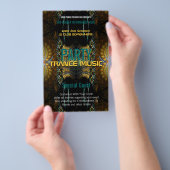 Trance Fractal Gold Feathers Party Flyer (Hand)
