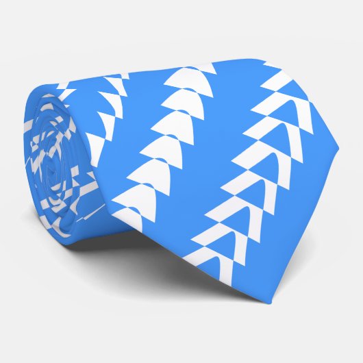 Trance Party - Baby Blue en White Stropdas (Opgerold)