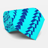 Trance Party - Cyaan en marine Stropdas (Opgerold)