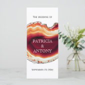 Tranche d'agate rouge, programme de mariage modern (Debout devant)