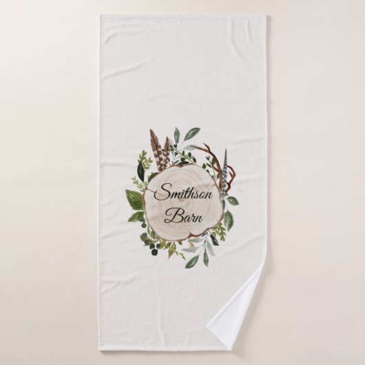 tranche de bois de craie rustique (Serviette de bain)