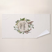 tranche de bois de craie rustique (Serviette de bain)