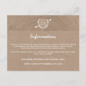 Tranche de bois rustique | Carte d'information (Devant)