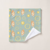 tranche de citron et motif de chat (Gant de toilette)