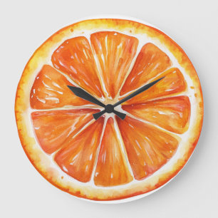 Tranche de fruit orange Citrus Horloge ronde