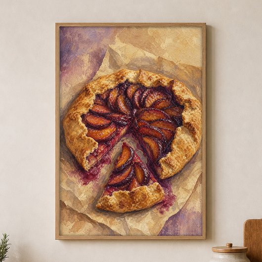 Tranche de galette de fruits Affiche aquarelle Cot