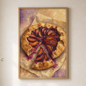 Tranche de galette de fruits Affiche aquarelle Cot
