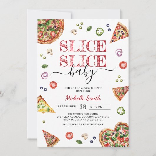 Trancher Bébé tranche | Invitation Baby shower de (Devant)