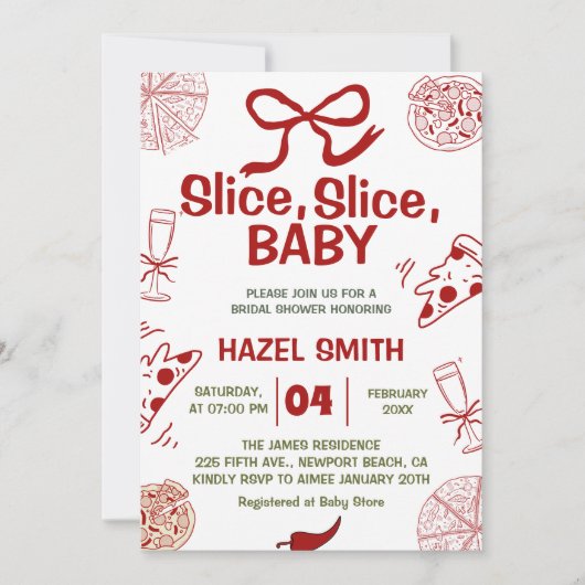 Trancher, Trancher, Bébé ! Invitation Baby shower  (Devant)