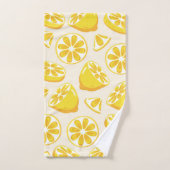 Tranches de citron d'été vibrant motif de citrus (Serviette à main)