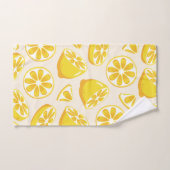 Tranches de citron d'été vibrant motif de citrus (Serviette à main)