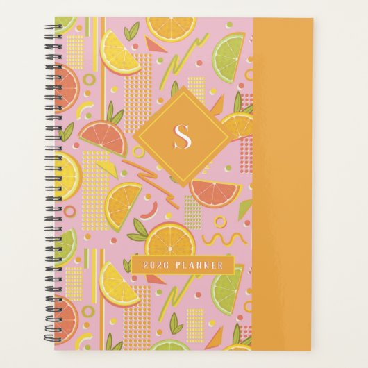 Tranches de fruits d’agrumes roses des années 80 (Devant)