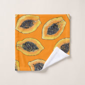 Tranches de Papaya sur orange (Gant de toilette)