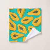 Tranches de papaye turquoise (Gant de toilette)