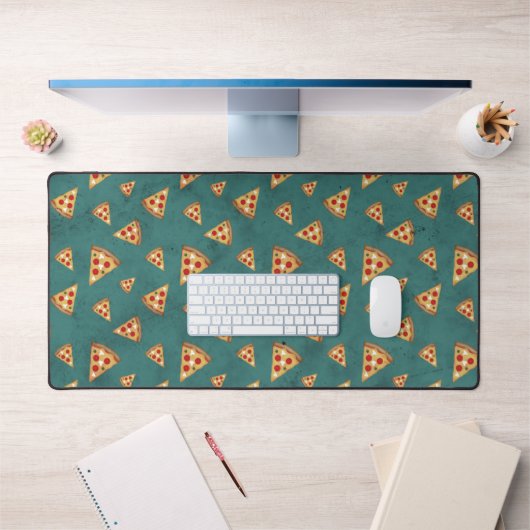 Tranches de pizza cool motif sarcelle vintage (Bureau 1)