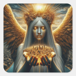 Tranen om de stad van de engelen vierkante sticker