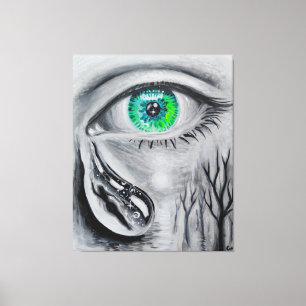 Tranen om een verloren ziel canvas afdruk