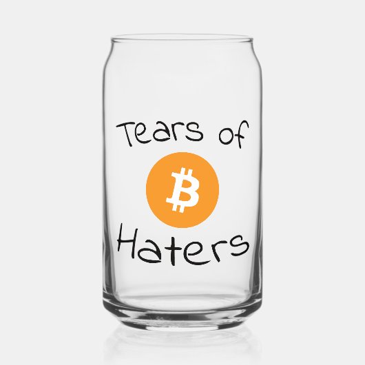 Tranen van Bitcoin Haters BTC Crypto Blikvorm Glas (Voorkant)