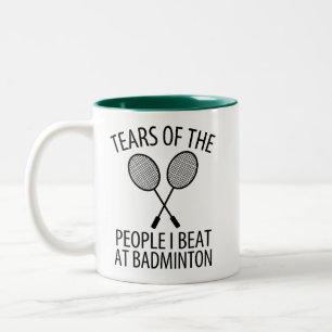 Tranen van de Mensen die ik bij Badminton Verslage Tweekleurige Koffiemok